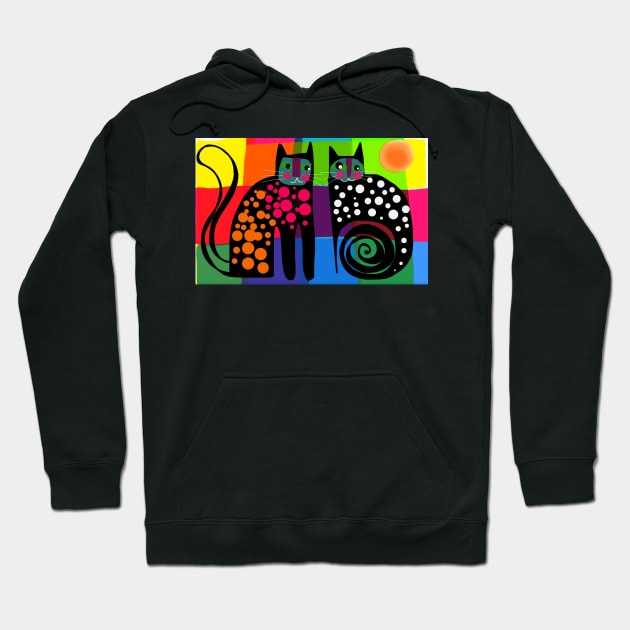 Colourful cats 53 Hoodie by karincharlotte